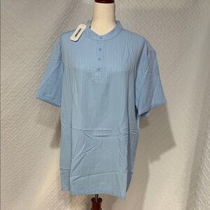 Men's Light Blue Casual Button-Down Shirt